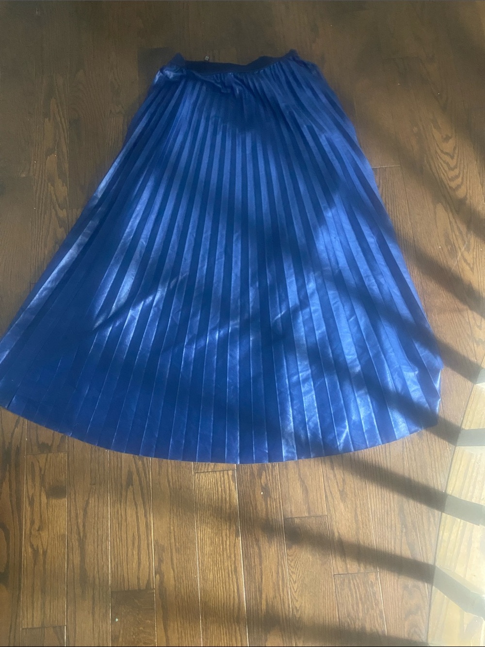 Blue Pleated Midi Skirt - Classic Women's Skirt